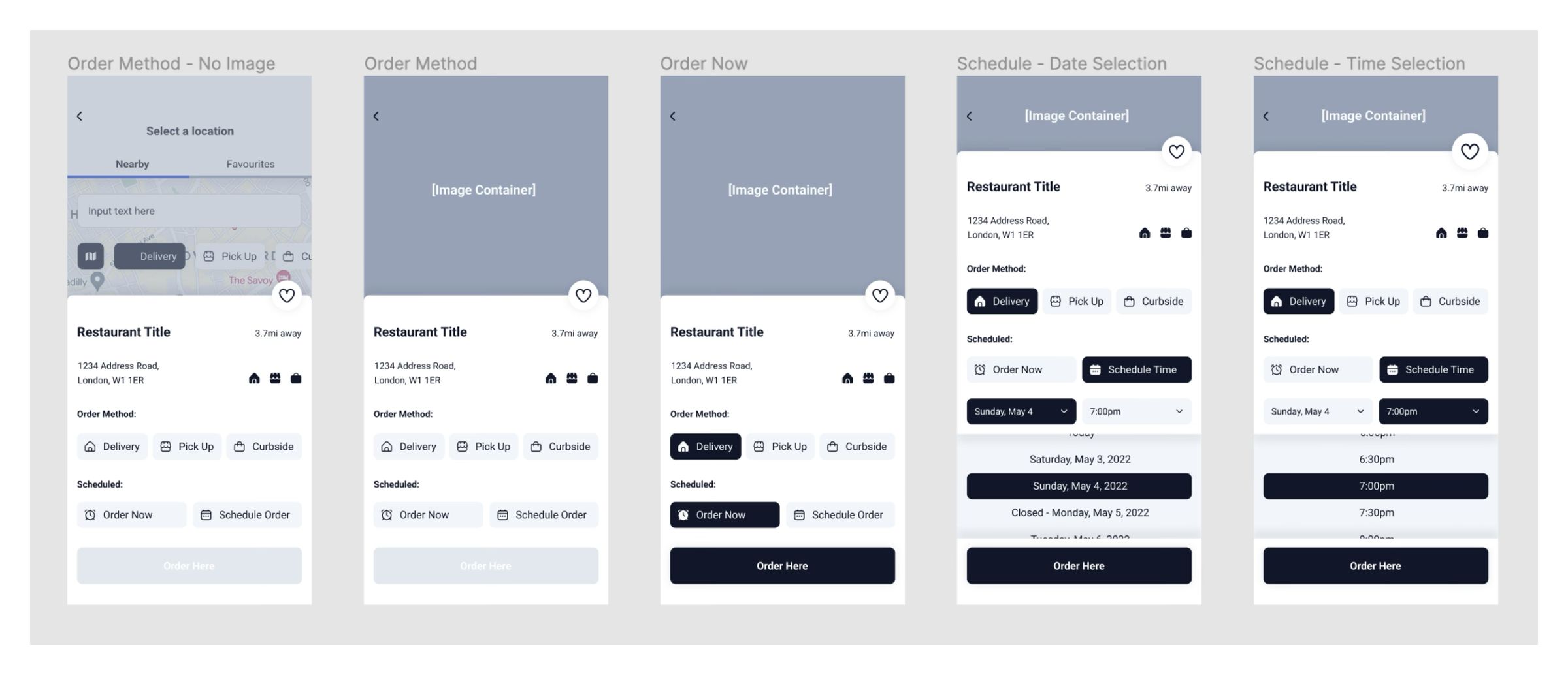 Ordering screens from the framework, unstyled