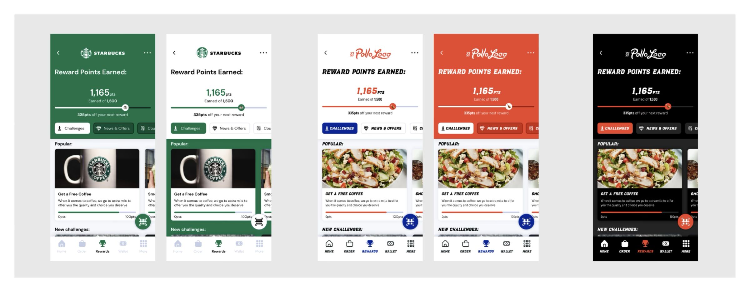 Brand explorations for demonstration purposes only, neither app was built