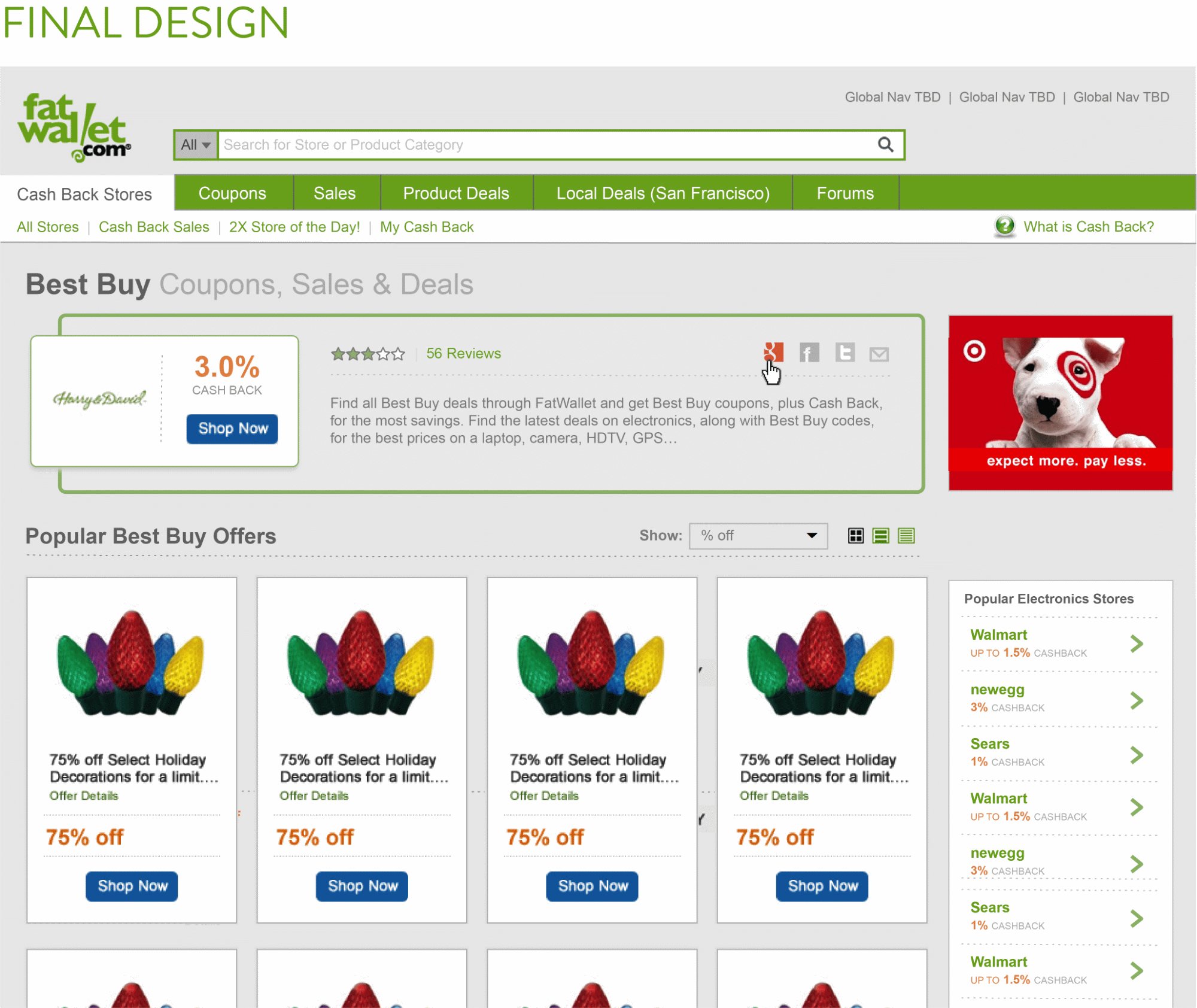 Store page and deal tile: Redesign, grid layout