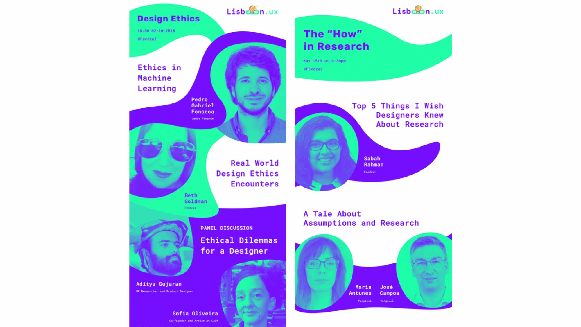 Lisbon UX design community appearances by the Feedzai team