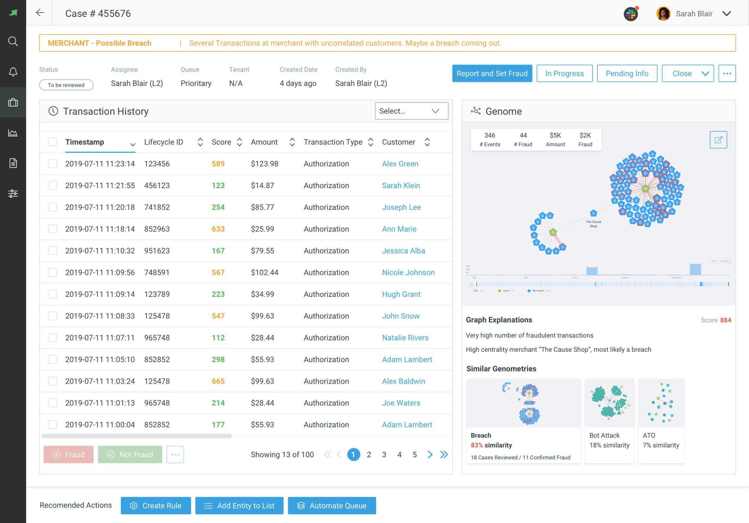 Vision for Integrating Genome (Fraud Visualization) into Fraud Alert Manager